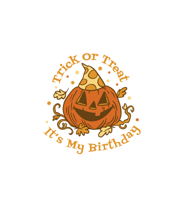 Trick or Treat It's my Birthday Halloween minta fehér pólón
