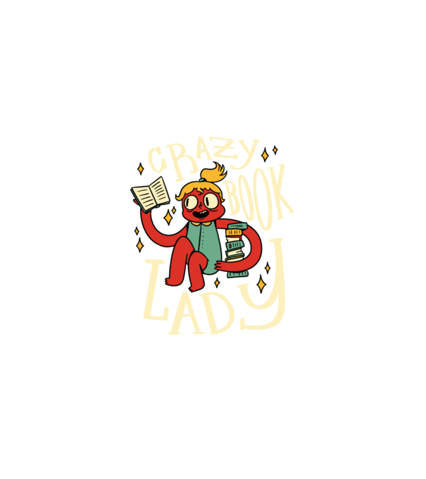 Crazy Book Lady minta szürke pólón