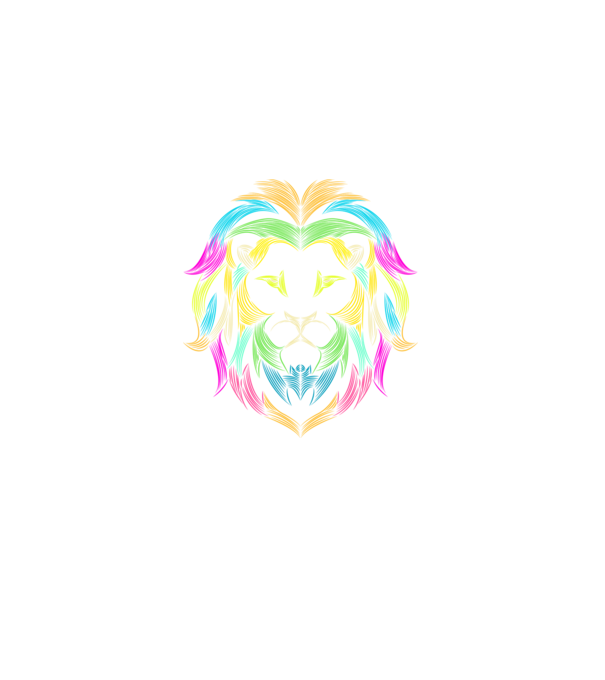 lion line art design minta fekete pólón