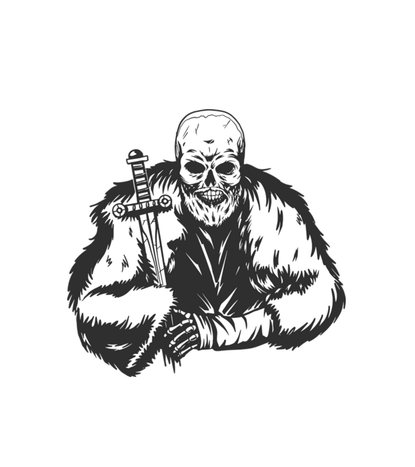 Viking Skull minta fehér pólón