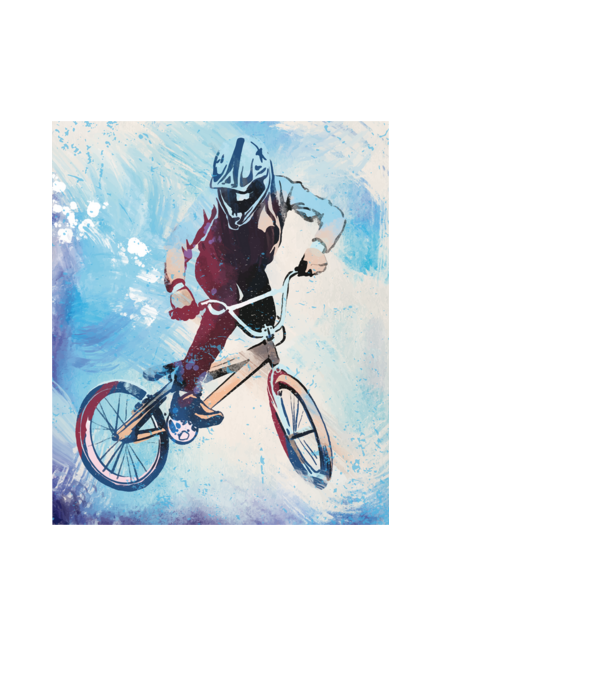 BMX bringa minta világoskék pólón