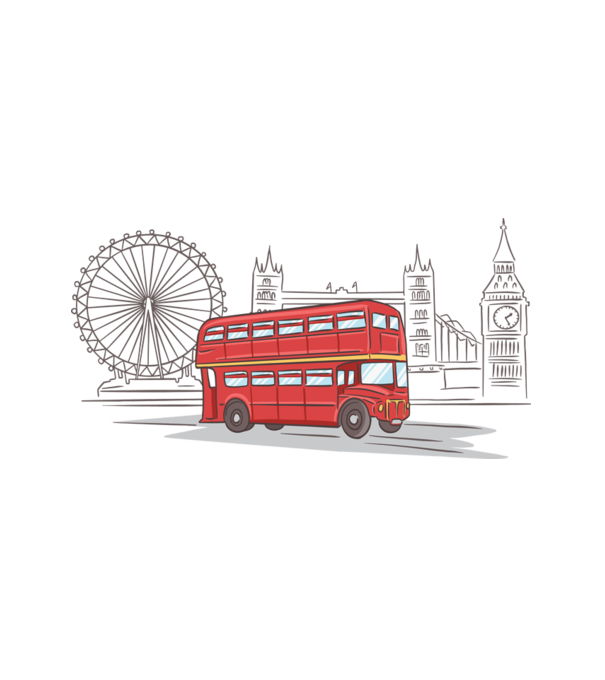 London Bus minta fehér pólón