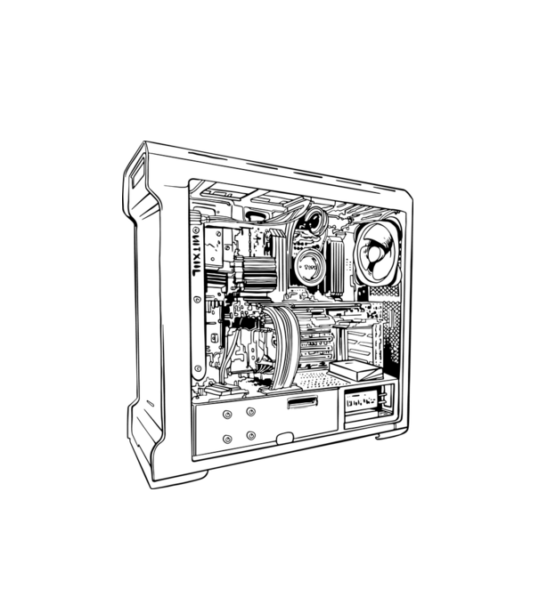 Gamer Pc minta fehér pólón