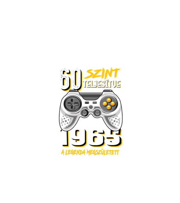 GAMER szint teljesítve 60. 1965 minta fekete pólón