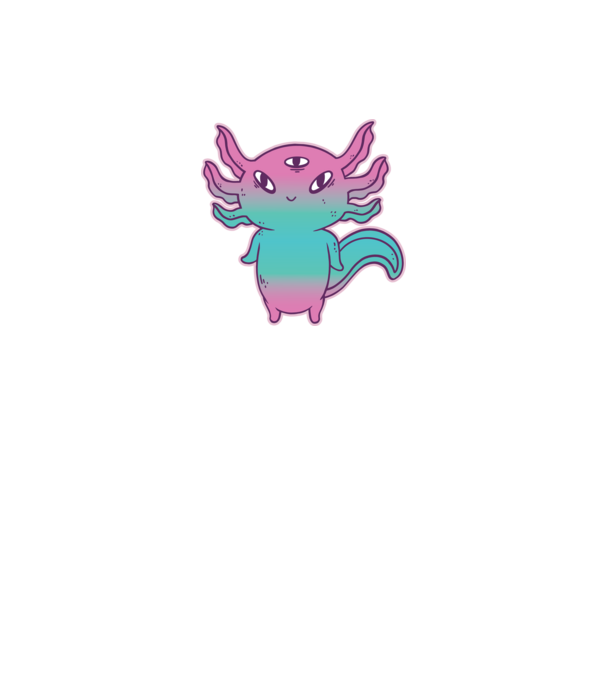 Cuki Axolotl minta fekete pólón