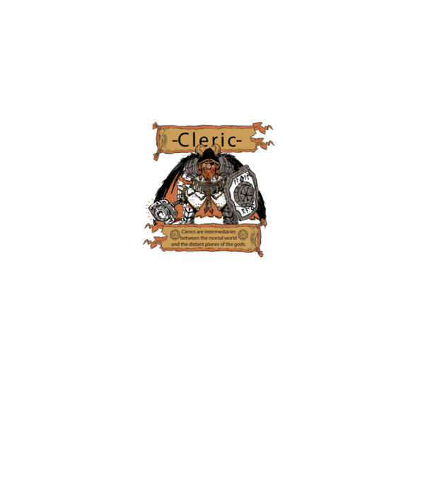 Fantasy Cleric minta fekete pólón