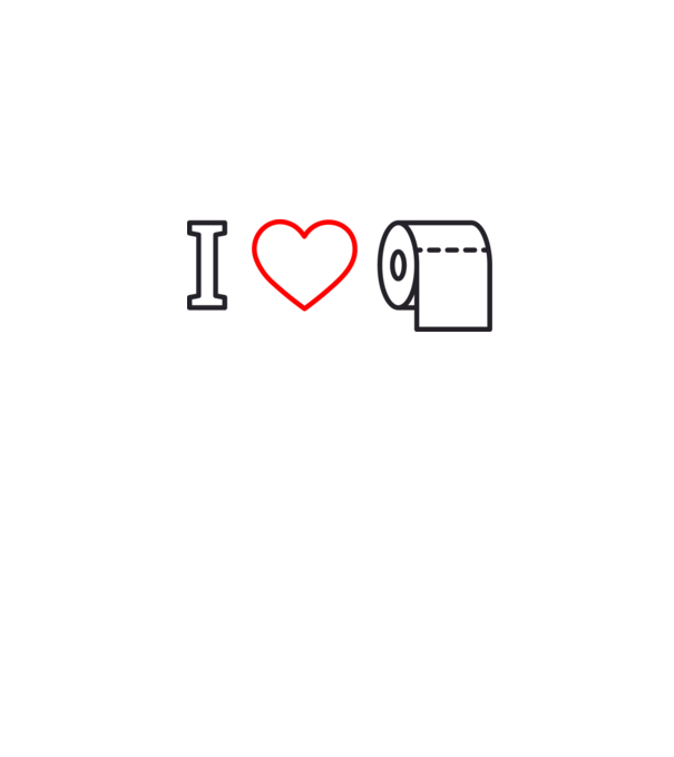 I love wc papír minta szürke pólón