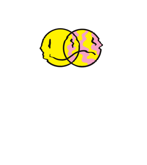 Happy Sad Emoji minta fehér pólón