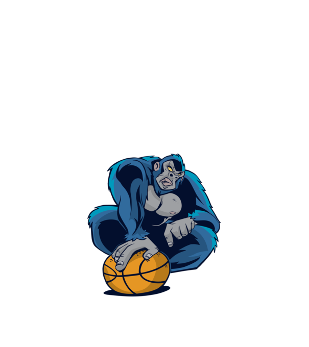 Kosárlabdás Gorilla minta királykék pólón
