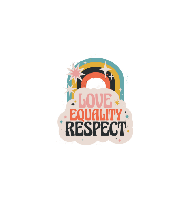 Love equality respect minta fekete pólón