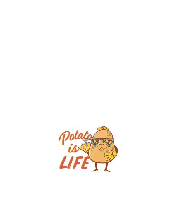 Potato Is Life minta fehér pólón
