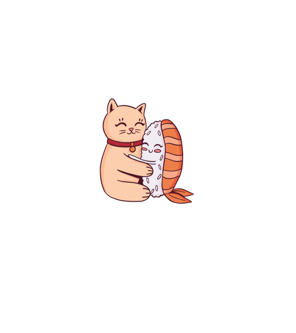 Sushi Cicával minta szürke pólón