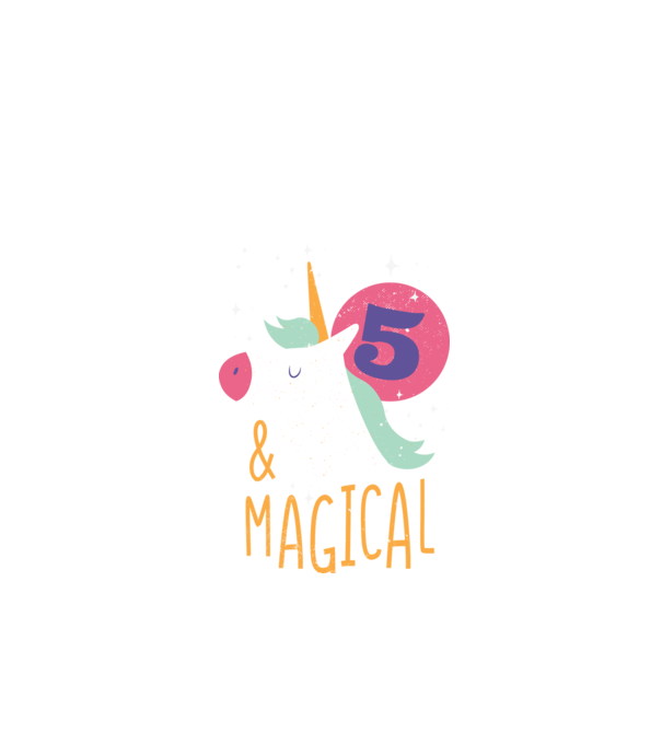 I'm 5 and Magical Unikornis minta fekete pólón