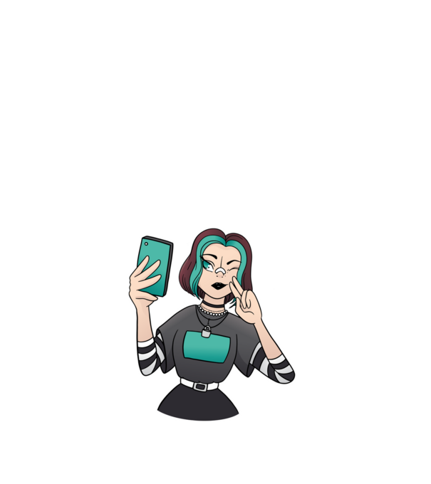 EGirl minta fehér pólón