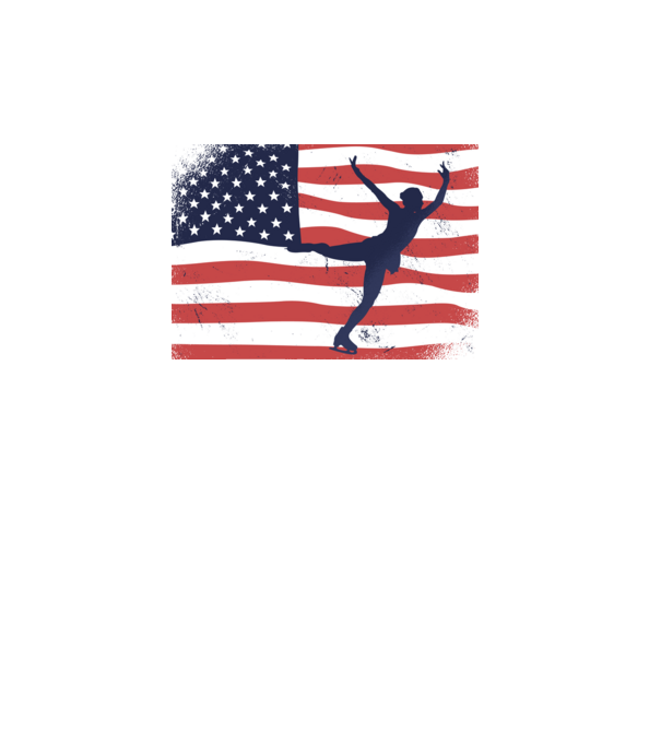 Amerikai korcsolyás minta fehér pólón