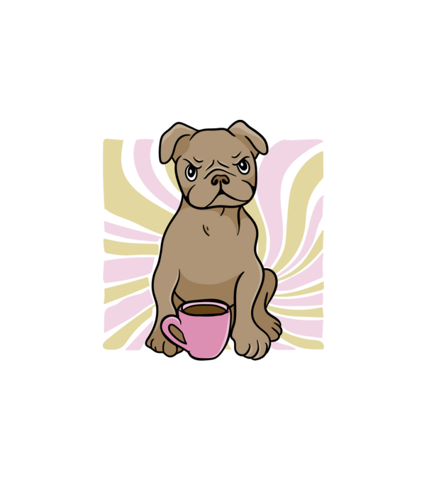 Grumpy Bulldog minta fehér pólón