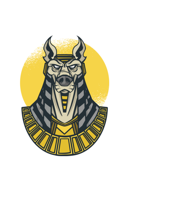 Anubis minta fekete pólón