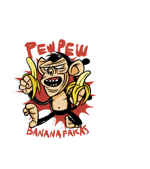 Bananafakas minta fehér pólón