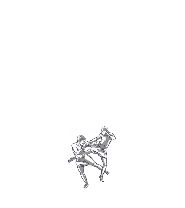 Muay thai minta fehér pólón