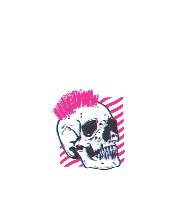 Punk Koponya minta fekete pólón