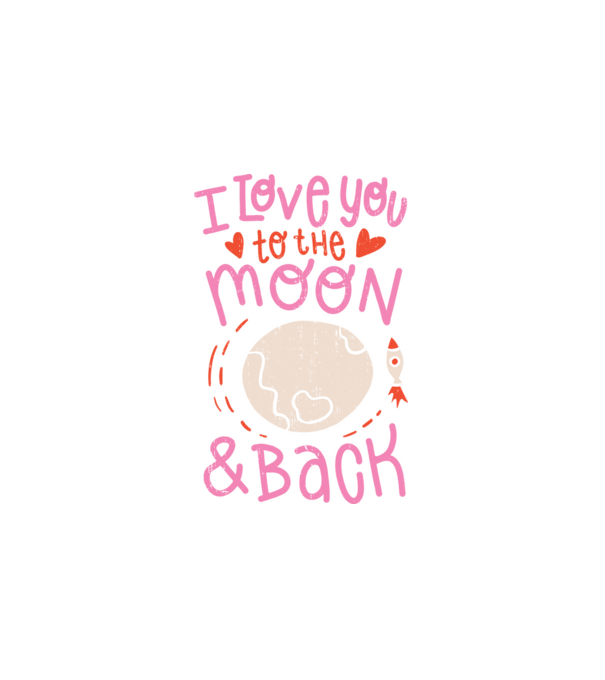 I love you to the moon and back minta fehér pólón