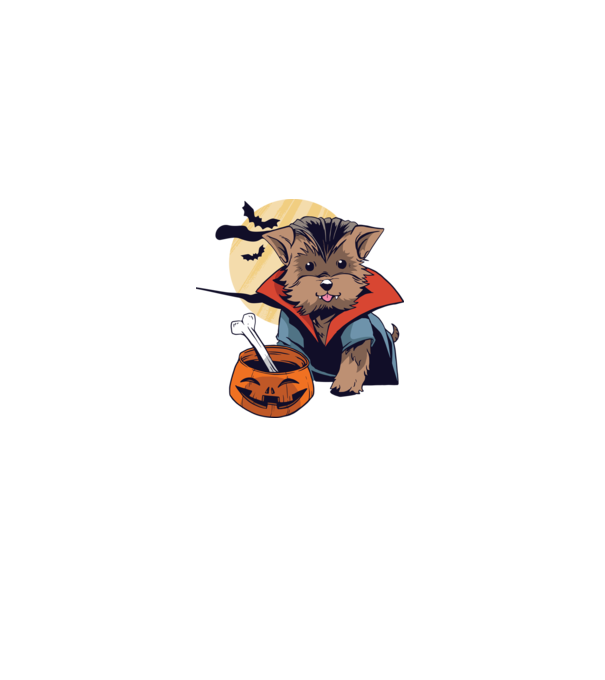 Vámpír Yorkie Halloween minta türkiz pólón