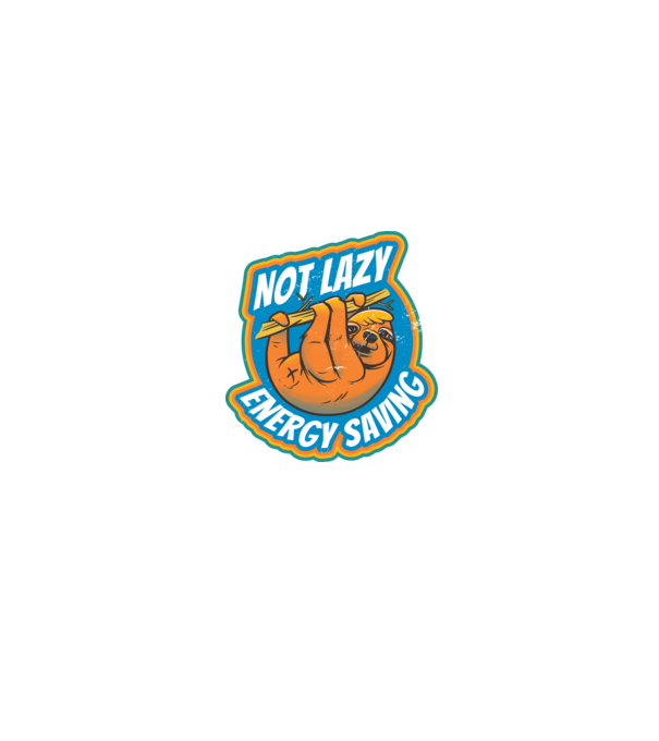 Not Lazy, Energy Saving - Lajhár minta fekete pólón