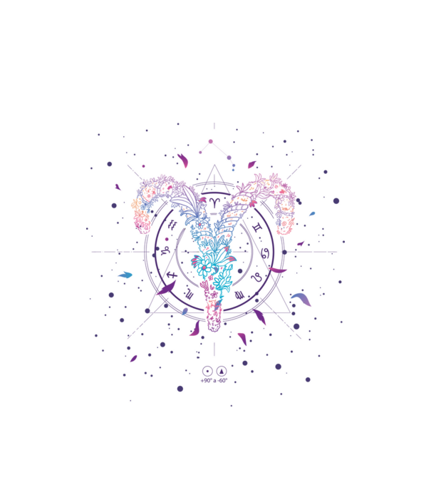 Kos Csillagjegy Horoszkóp - Aries Zodiac minta fehér pólón