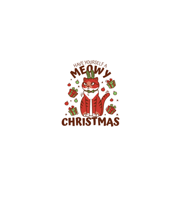 Have yourself a Meowy Christmas - Cicás Karácsony minta fehér pólón