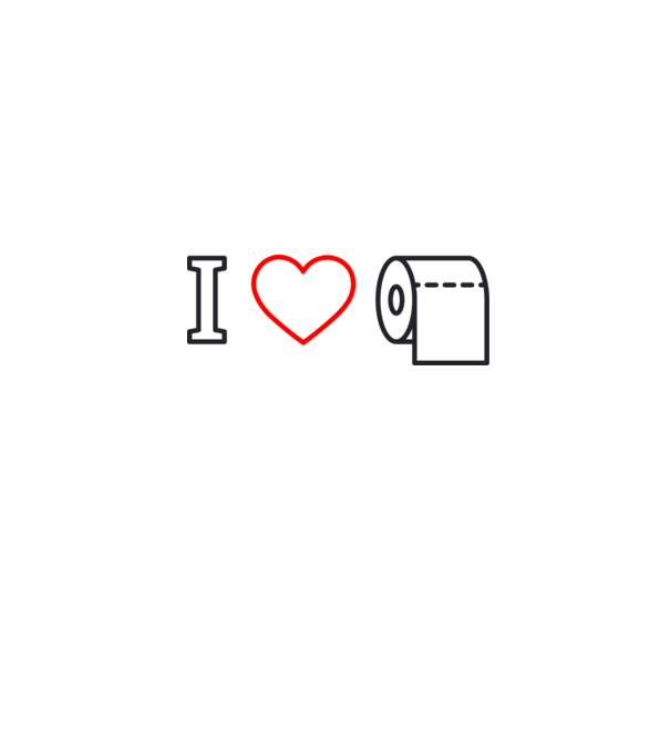 I love wc papír minta fehér pólón