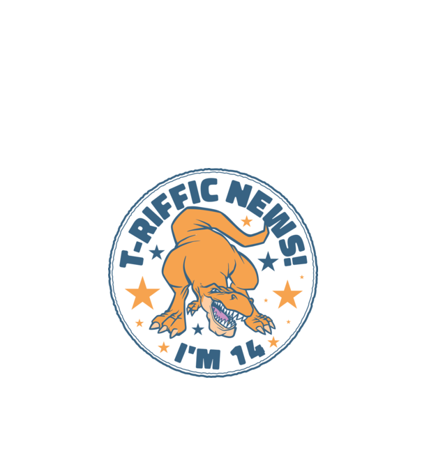 T-rex Terrific news i'm 14 minta türkiz pólón