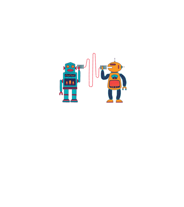 Walkie Talkie Robot minta fehér pólón