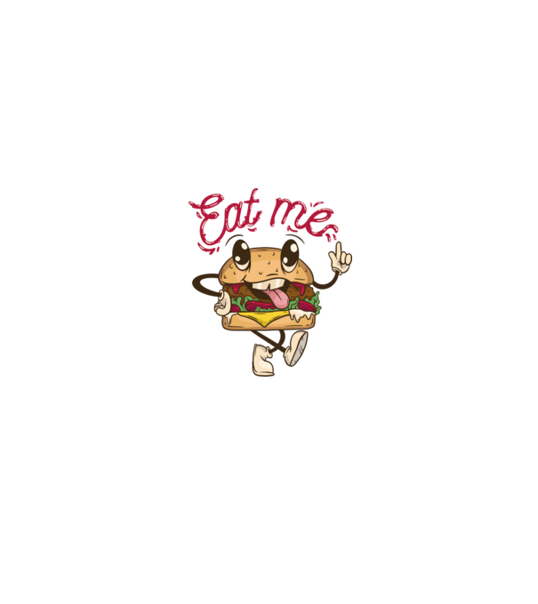Eat me hamburger minta fehér/piros pólón