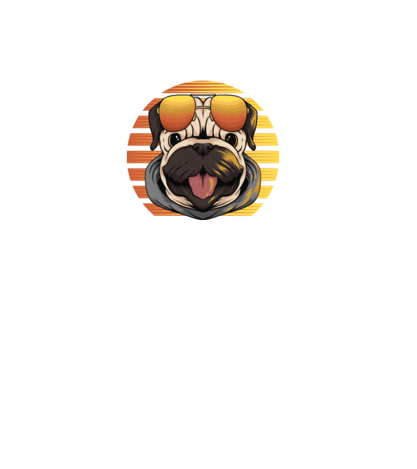 Retro mopsz minta fekete pólón