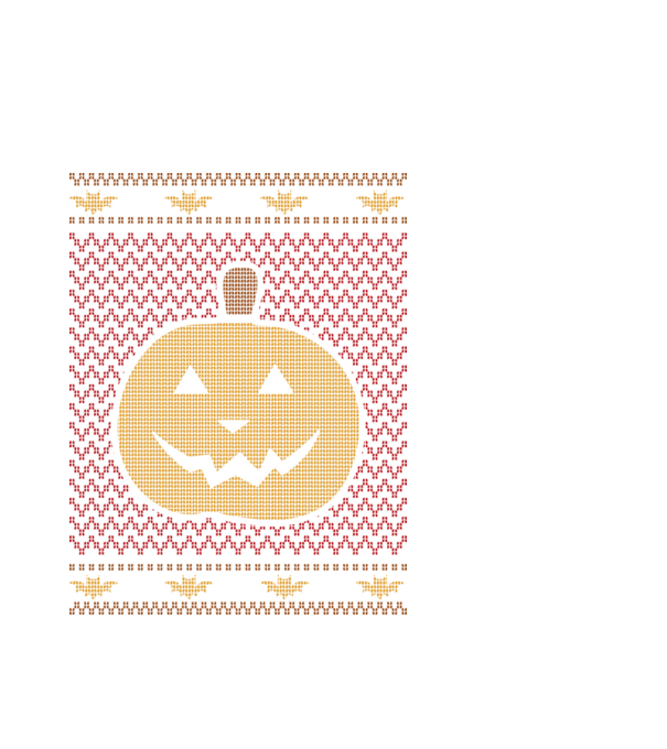 Pumpkin Ugly Sweater Halloween minta fehér pólón