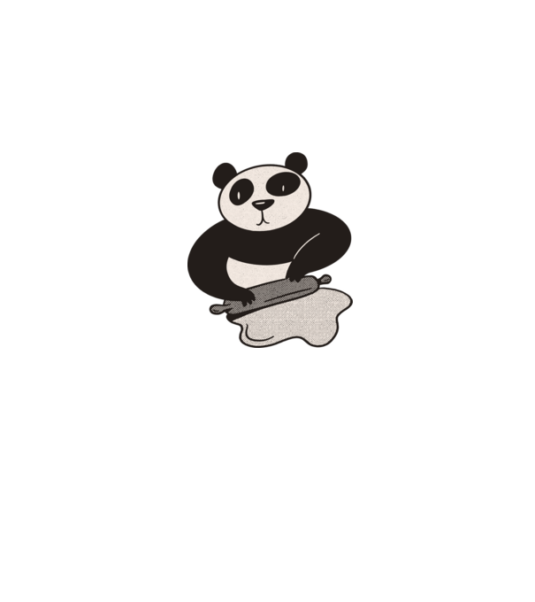 Tészta gyúró panda minta szürke pólón
