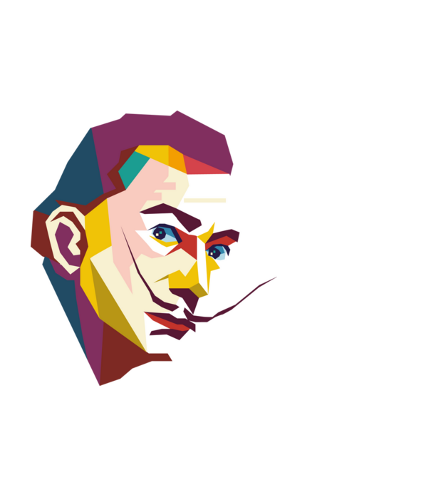 Salvador Dali absztrakt minta fekete pólón