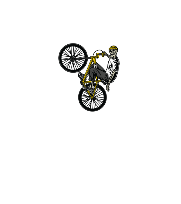 Csontváz BMX minta fekete pólón