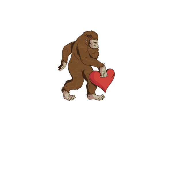 Bigfoot Jeti szívvel minta fehér pólón