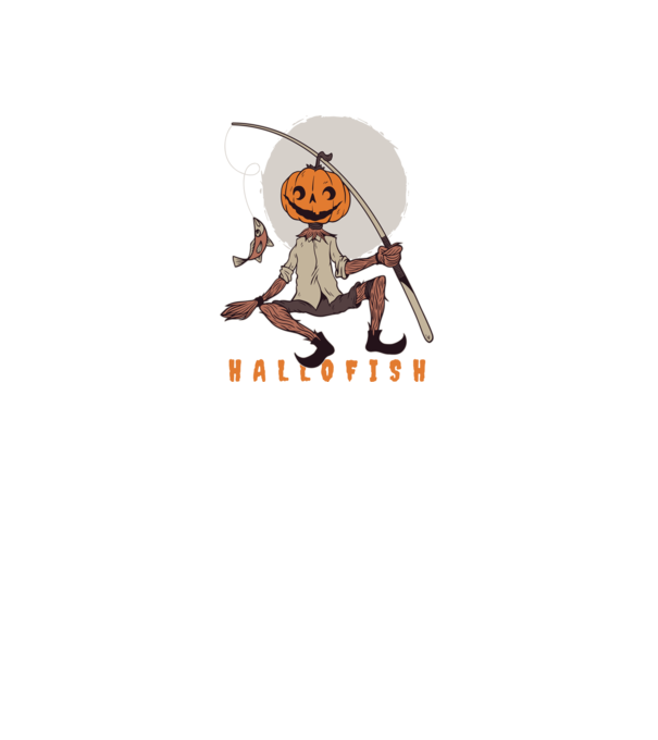 Hallofish - Horgász Halloween minta fekete pólón