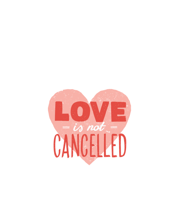 Love is not cancelled minta sötétkék pólón