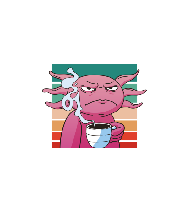 Mérges Axolotl minta fehér pólón