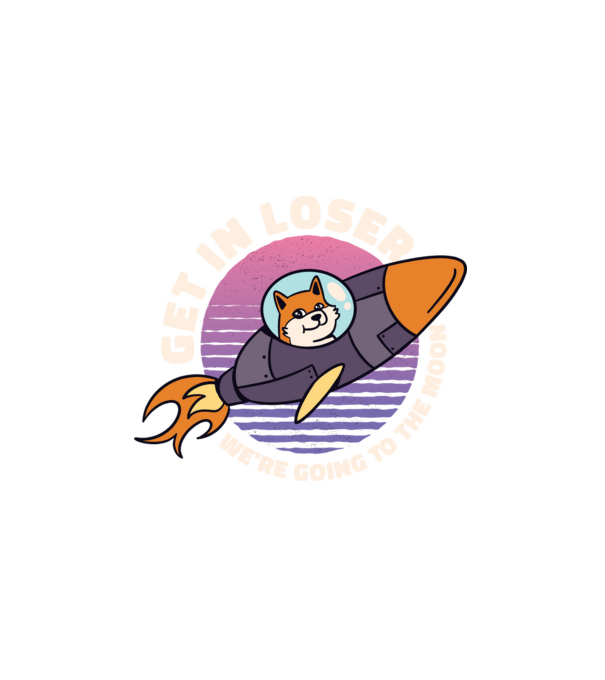 To The Moon Dogecoin minta fehér pólón