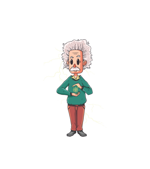 Einstein minta fehér pólón