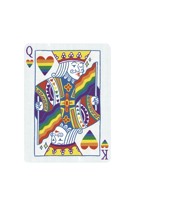 Queer King minta fehér pólón