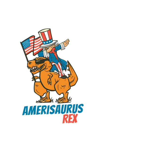 TRex Uncle Sam minta világoskék pólón