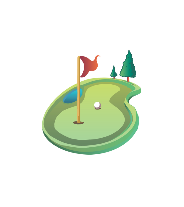 Golf pálya minta fehér pólón