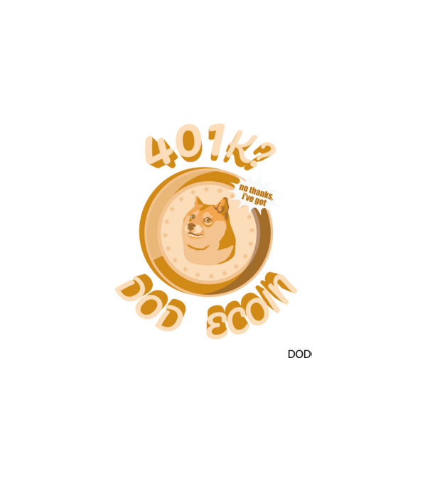 Doge Coin minta fehér pólón