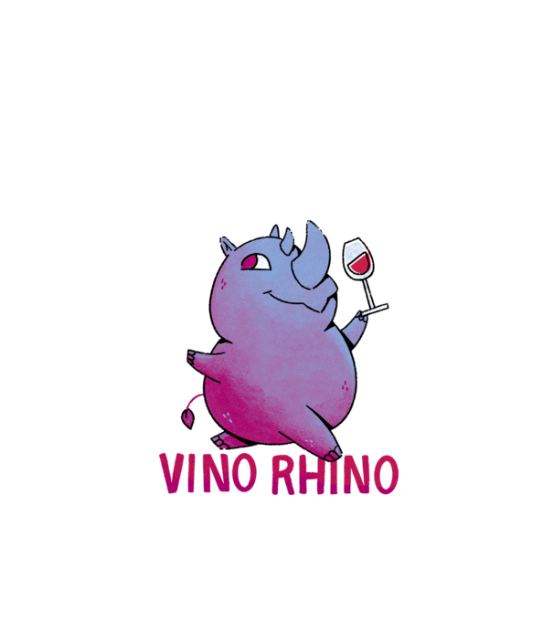 Vino Rhino minta fehér pólón