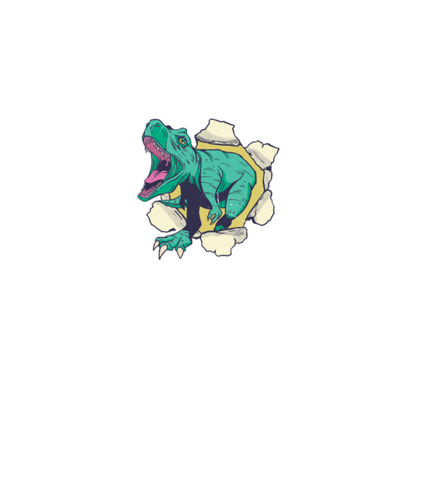 T-rex 3D minta fekete pólón
